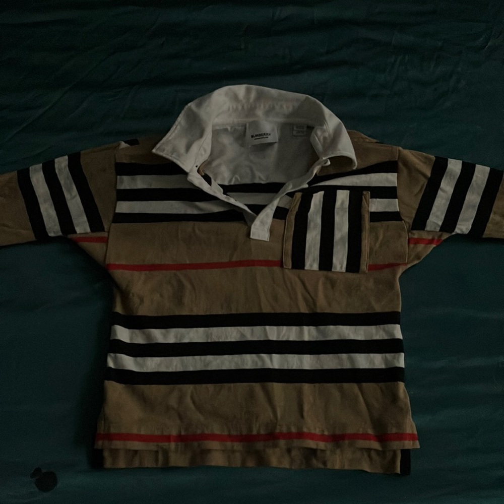 Multicolored boys Burberry long sleeve shirt